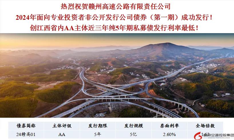 喜報！贛州交控集團接連在資本市場發行債券成功！